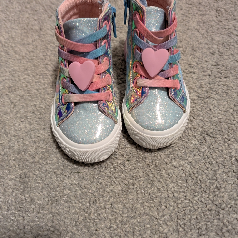 Bluey Kids High-Top Sneakers - Light Blue and Pink - Picture 2 of 11